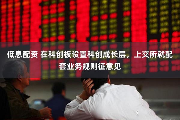 低息配资 在科创板设置科创成长层，上交所就配套业务规则征意见