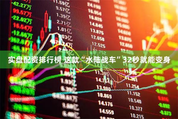 实盘配资排行榜 这款“水陆战车”32秒就能变身