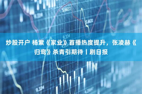 炒股开户 杨紫《家业》首播热度提升，张凌赫《归鸾》杀青引期待丨剧日报